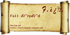 Fell Árpád névjegykártya