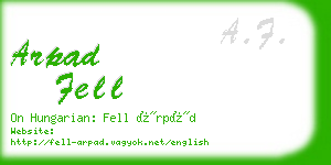 arpad fell business card